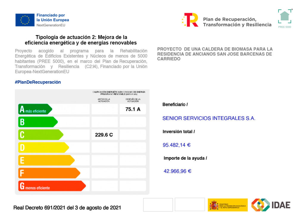 Cartel Caldera Biomasa