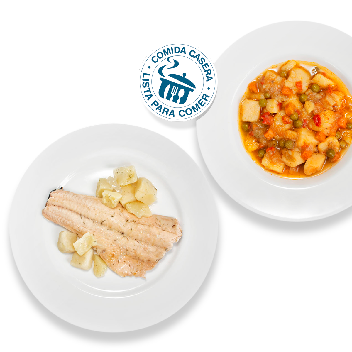 Platos con comida casera